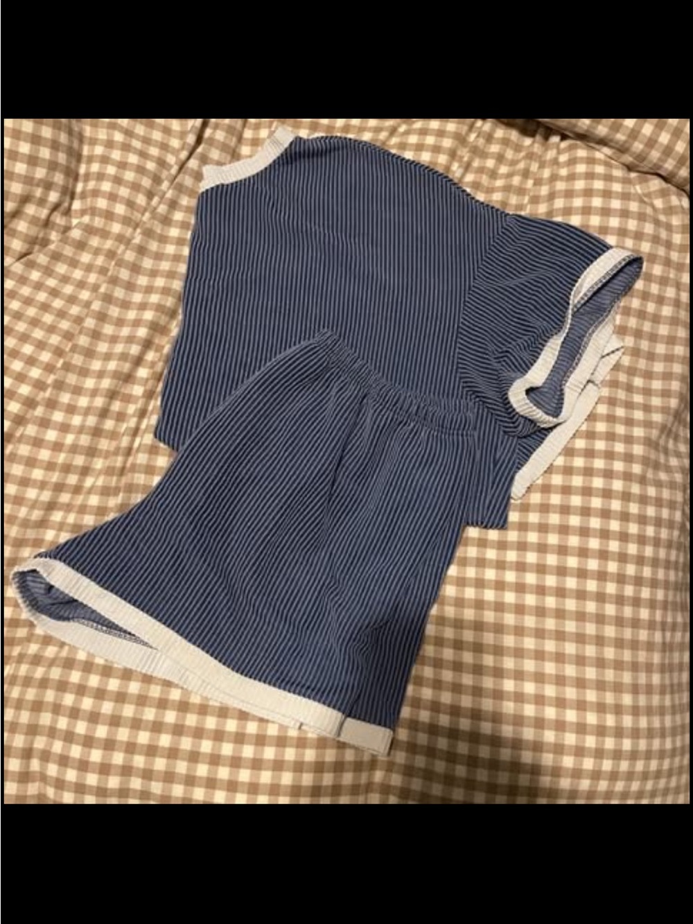 3XL Blue Ribbed Lounge Set 2 Piece White Trim Shorts Pajama Set